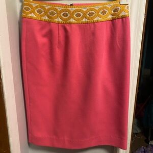 Anthropologie Made in Kind Chrysalis Midi Skirt Electric Love Light 2 $128 RARE